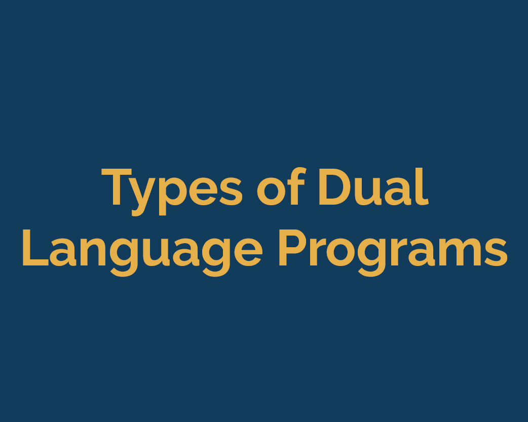 <b>TYPES OF DUAL LANGUAGE PROGRAMS</b>